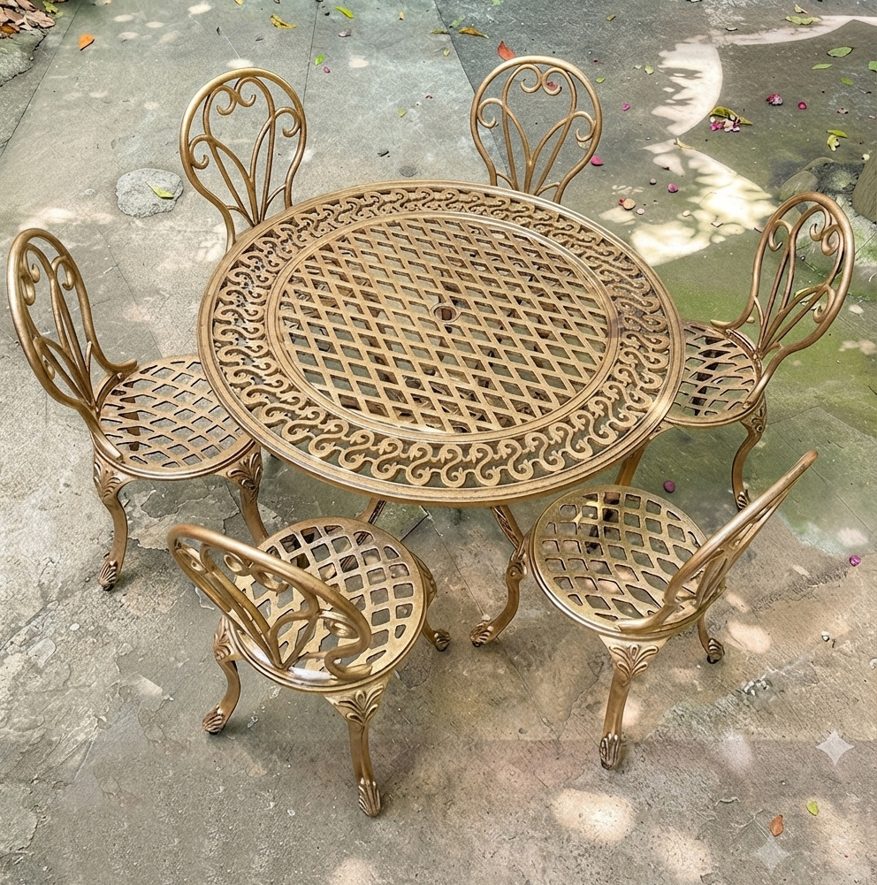 Outdoor Cast Metal Dining Set